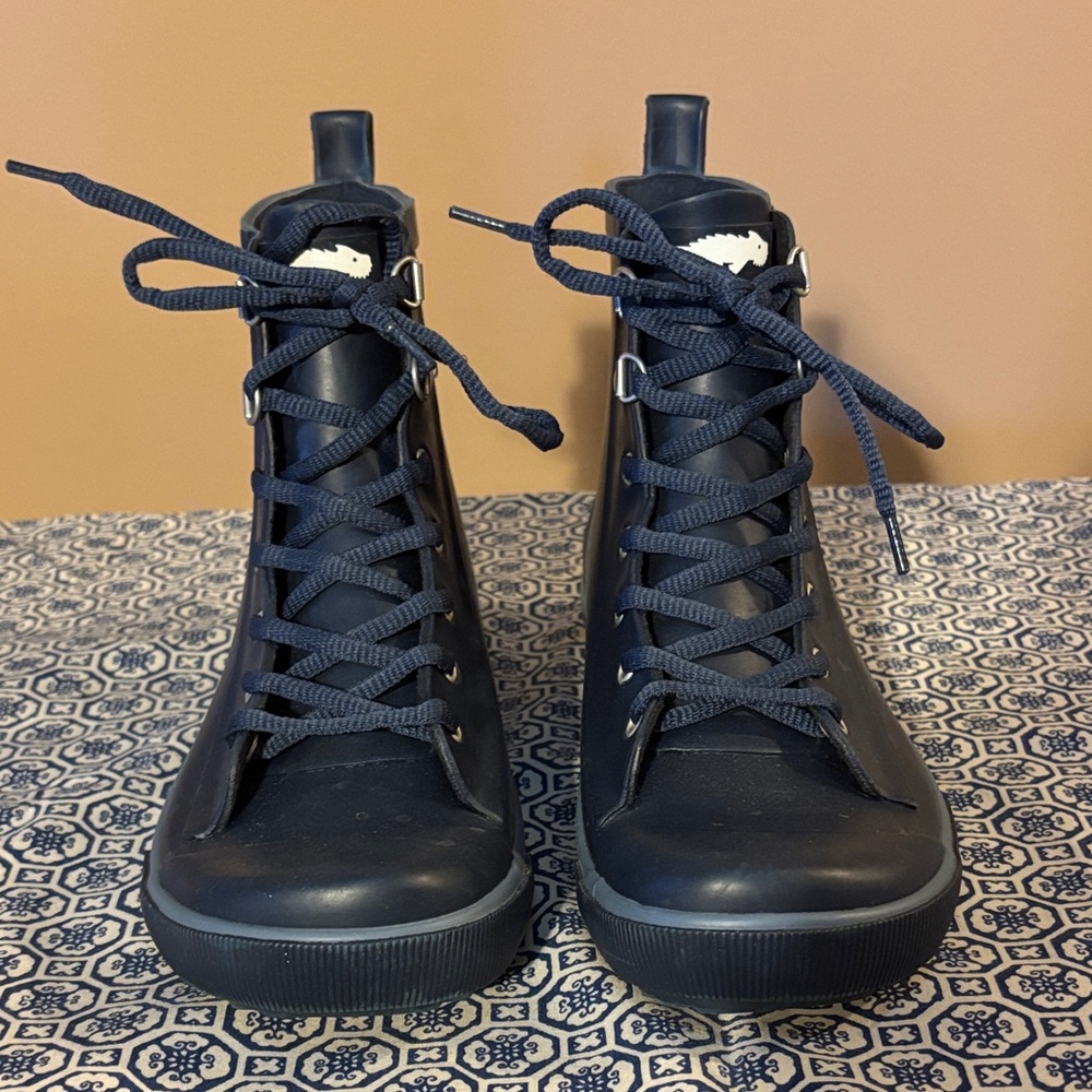 Rocket Dog Navy Lace Up Rain Boots